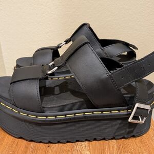 Dr. Martens Black Leather Platform Sandals